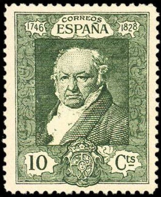 España 1930 504 Sello * Quinta de Goya en la Expo de Sevilla Retrato de Francisco de Goya por Vicente Lopez 10c Timbre Espagne Spain Spagna