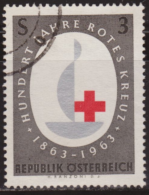 Austria 1963 Scott 710 Sello º Int. Red Cross Centenary 3S Timbre Autriche Osterreich