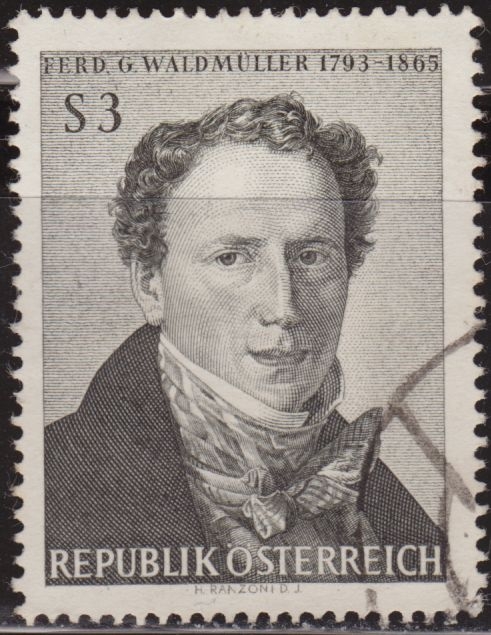 Austria 1965 Scott 749 Timbre º Personajes Ferdinand Georg Waldmüller 3S Timbre Autriche Osterreich