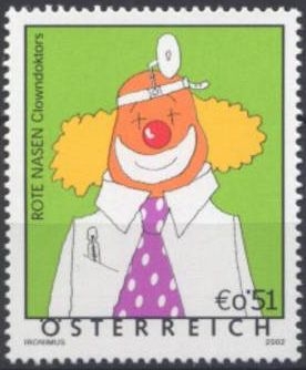 Austria 2002 Scott 1900 Sello ** Comic Clown Doctor Rote Nasen 0.51€ Timbre Autriche Osterreich