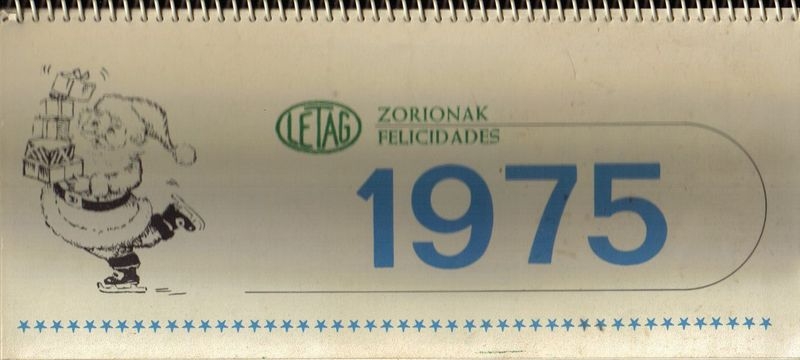 Calendario Sobremesa Año 1975 LETAG Desktop Calendar, Scrivania Calendario