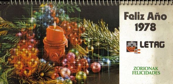 Calendario Sobremesa Año 1978 LETAG EN VASCO Desktop Calendar, Scrivania Calendario