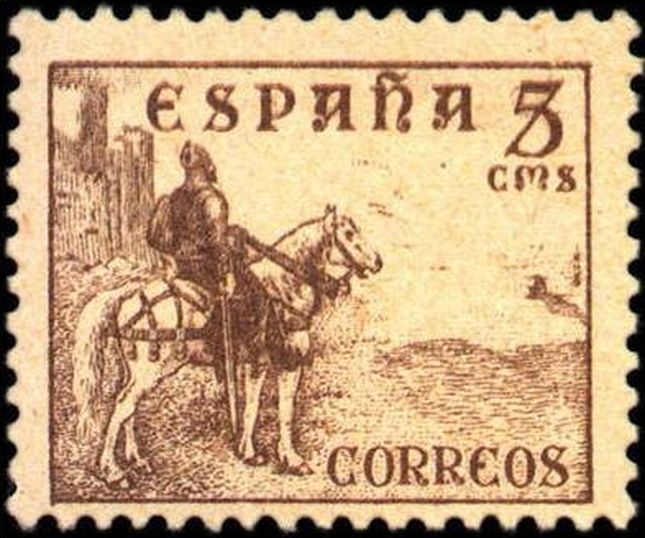 España 1949 1044 Sello ** El Cid Rodrigo Diaz de Vivar 5c Sellos España Espana Timbres Espagne stamps Spain Briefmarken Spanien francobolli Spagna selos Espanha