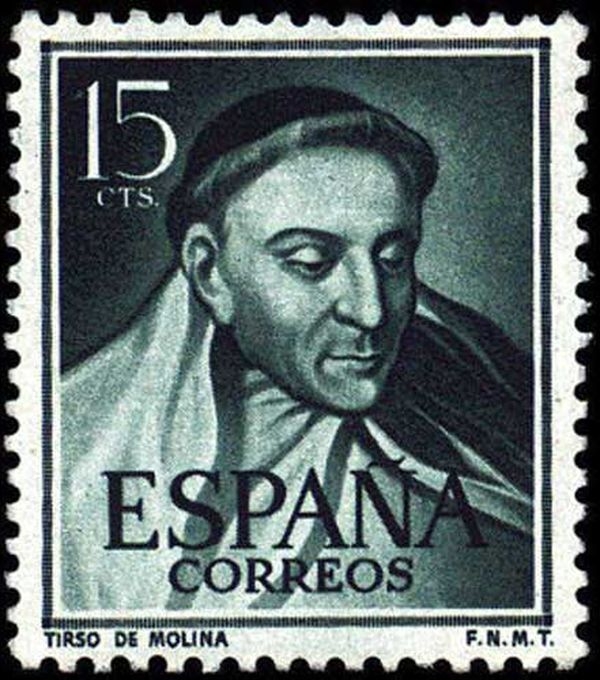 España 1950 1073 Sello ** Literatos Tirso de Molina Sellos España Espana Timbres Espagne stamps Spain Briefmarken Spanien francobolli Spagna selos Espanha