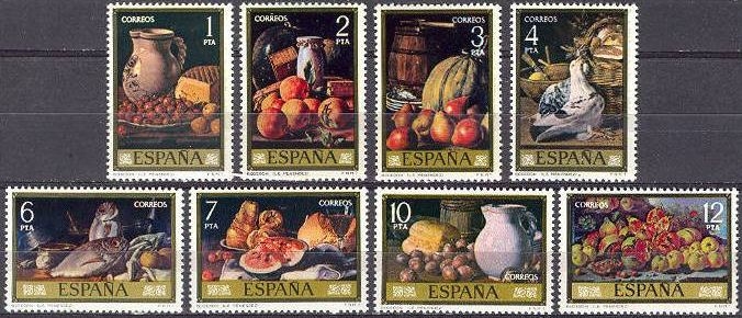 España 1976 2360/7 Sellos ** Pintor Luis Eugenio Menendez Bodegones Timbres Espagne Espana stamps Spain
