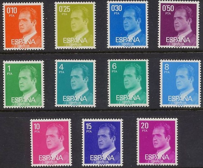 z vendido España 1977 2386/96 Sellos ** Roi D. Juan Carlos I Compleeta Timbres Espagne Espana stamps Spain