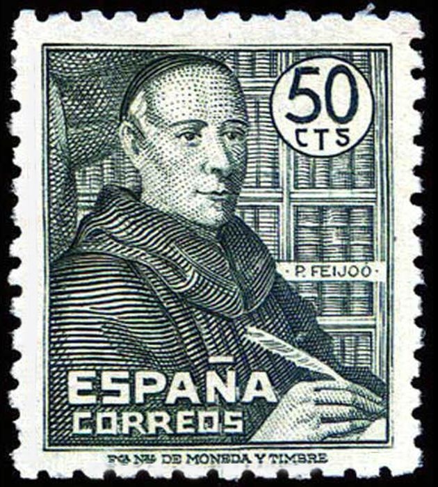 España 1946 Edifil 1011 Sello ** Padre Benito J. Feijoo 50c Timbre Spain Stamps Timbre Espagne Briefmarke Spanien Francobolli Spagna Postimerkkejä Espanja Postzegels Spanje