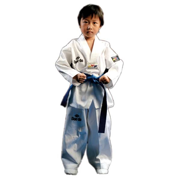 DAEDO1011-Dobok bordado,cuello blanco.