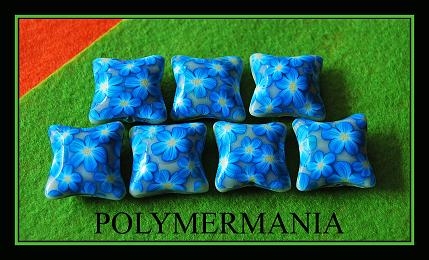 30004/08 Cuentas almohadilla flor azul