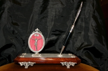 Escribanía Plata Cristo
