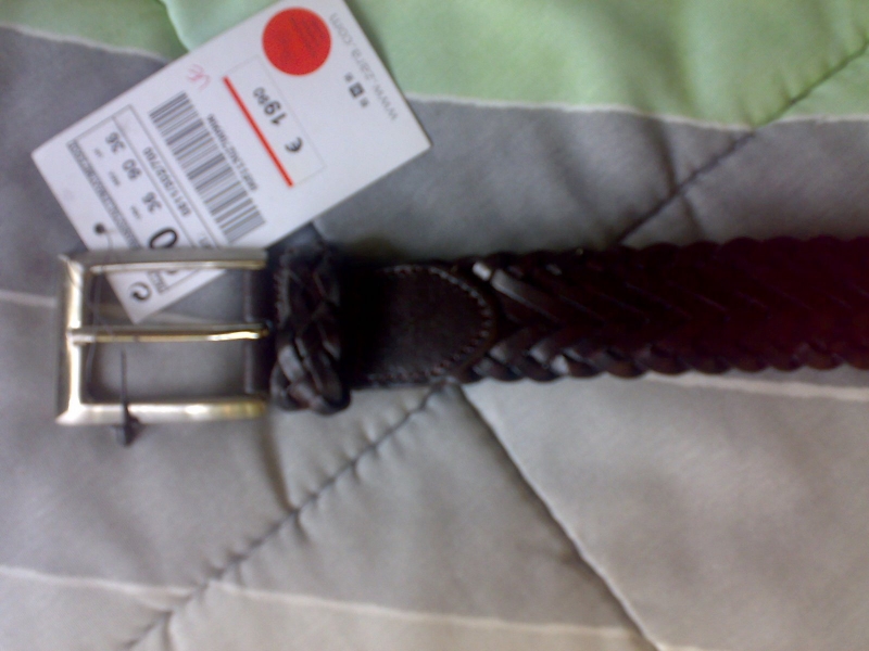 cinturon de cuero trenzado de Zara