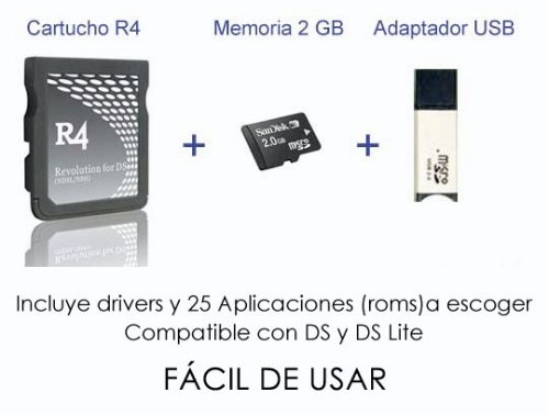 Tarjeta R4i Para Nintendo Ds Y Ds Lite . Incluye Memoria 2gb