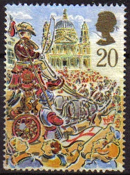z vendido Gran Bretaña 1989 Scott 1233 Sello º Personajes Lord Mayor's Show Grande Bretagne Great Britain