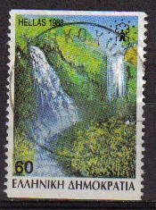 z vendido GRECIA 1988 Scott 1629 Sello Catarata Edessa Usado Greece 