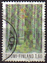 FINLANDIA 1982 Scott 634 Sello Arboles Parque Seitseminen usado Michel 893X SUOMI FINLAND 