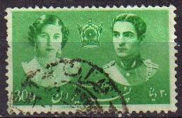z vendido IRAN 1939 Scott 873 Sello 30d Corona, Principe y Princesa Fawziya Usado