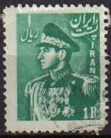 z vendido IRAN 1953 Scott 976 Sello Retrato Militar Mohammad Reza Shah Pahlavi Usado 
