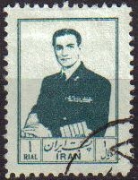 z vendido IRAN 1955 Scott 1027 Sello Retrato Mohammad Reza Shah Pahlavi Usado 