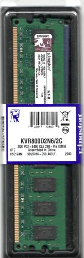 2gb (1x2Gb) DDR2-800 PC2 6400 Kingston. CL6