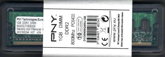 1Gb (1x1Gb) DDR2-800 PC2-6400 PNY