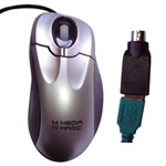 RATON 3D OPTICO USB+PS/2 NEGRO Y PLATA