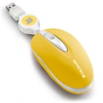 SOYNTEC MINI RATÓN USB, ÓPTICO CON SCROLL Y CABLE RETRÁCTIL INPPUT R260 YELLOW