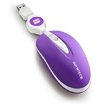 SOYNTEC MINI RATÓN USB, ÓPTICO CON SCROLL Y CABLE RETRÁCTIL R261 VIOLET
