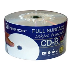 CDR 52X MIRROR FULL SURFACE IMPRIMIBLE TARRINA 50 UDS.