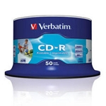 VERBATIM CD-R WIDE PHOTO QUALITY PRINTABLE TARRINA 50 (UNBRANDED)