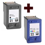 PACK CARTUCHOS COMPATIBLES HP 21-HP 22 PARA HP DESKJET, OFFICEJET Y PSC VARIOS MODELOS (ALTA CAPAC.)
