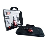 Set funda neopreno portátil 10" y ratón USB Rojo