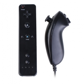 control remoto y el Nunchuk de Wii (negro) precio 25,00
