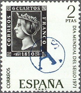 z vendido ESPAÑA 1971 2033 Sello Nuevo Dia Mundial del Sello. A de Reus, marca prefilatelica MNH Espana Spain Espagne Spagna Spanje Spanien 