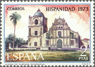 ESPAÑA 1973 2155 Sello Nuevo Hispanidad. Nicaragua Iglesia de Subtiava Espana Spain Espagne Spagna Spanje Spanien 