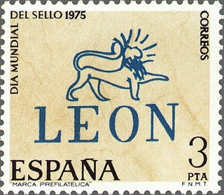 ESPAÑA 1975 2261 Sello Nuevo Dia Mundial del Sello Leon Espana Spain Espagne Spagna Spanje Spanien 