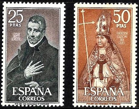 ESPAÑA 1970 1961/2 Sellos Nuevos Personajes Españoles Completa Juan de Avila y Rodrigo Ximenez de Rada Espana Spain Espagne Spagna Spanje Spanien 