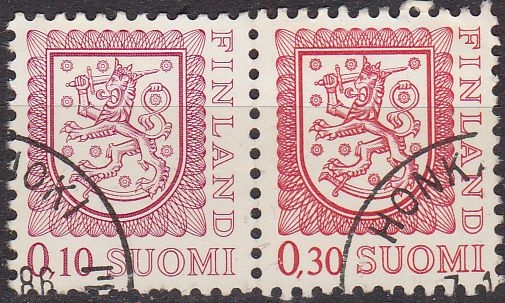 FINLANDIA 1978 Scott 555/7 Sello Serie Basica Heraldica unidos usados Suomi Finland 
